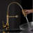 Dazzling Gold Kitchen Faucet With Pull Down , Single Lever Adjuster, 360 Swiveling Spout, Ceramic Valve, Contemporary Look Glittering Sink Control, Degree Rotatable Insert, Style