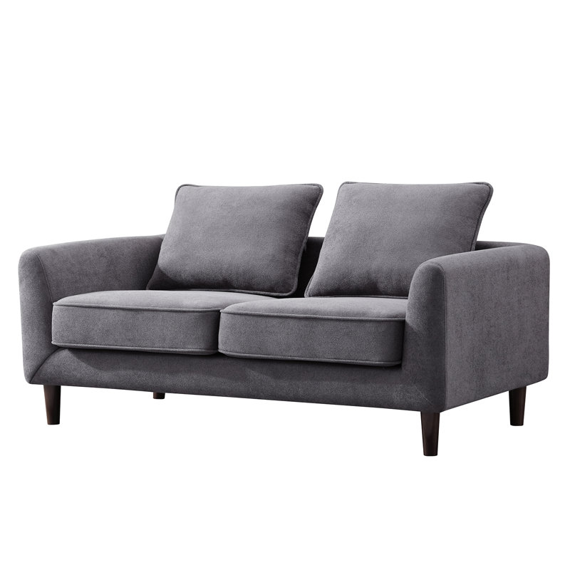 Causeuse à accoudoirs évasés 57,09 po Izzac, Chenille gris foncé