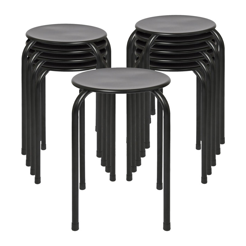 Metal Accent Stool, Black