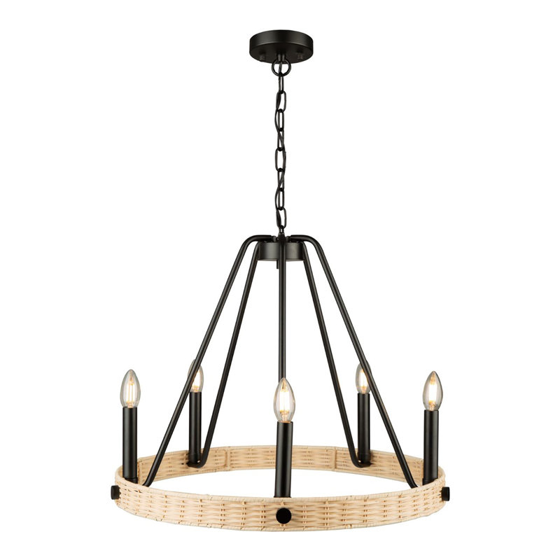  Lustre 5 lumières noir