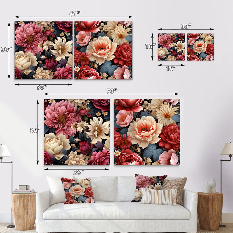 Astrid - ensemble de 2 art mural en verre acrylique, H 30 po x l 61 po