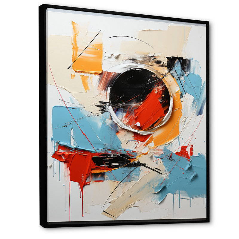 «Blue Passager», reproduction d'art abstrait, H 44 po x l 34 po x P 1,5 po, Cadre flottant noir