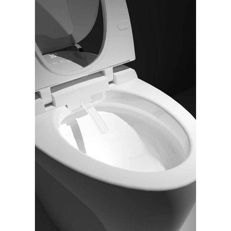 Toilette intelligente avec fonction bidet, couvercle à ouverture / fermeture automatique, capteur de pied, modes de lavage multiples, eau chaude, intégration essentielle dans la salle de bain, chasse d'eau puissante, mise à niveau