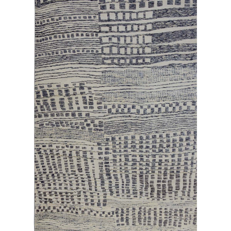 Moroccan Area Rug in Natural/Charcoal, Rectangle 6' x 9'