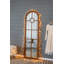 Miroir demi-rond allongé 24 po x 79 po avec fenêtre décorative en bois de sapin massif de style classique
