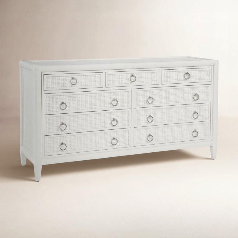 Monterey 64" Double Dresser, Frost White, No, Satin Nickel