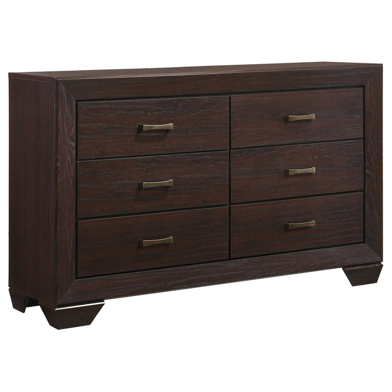 Commode 6 tiroirs Harrison, Marron foncé