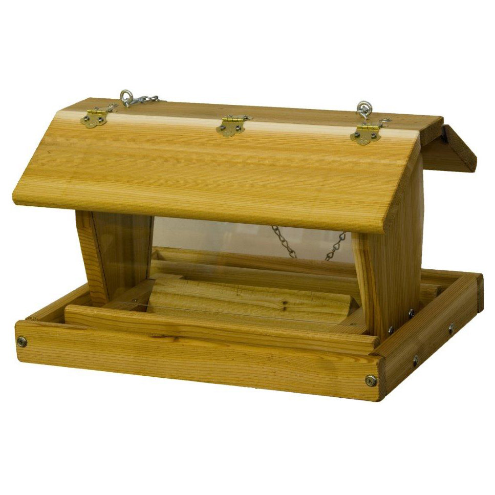 Kugler Wood Hanging Hopper Bird Feeder Arlmont & Co.