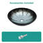 Lavabo vasque avec bonde escamotable, lavabo de salle de bain en verre trempé