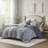 Salara Blue Reversible Vintage Floral 7-Piece Cal King Comforter Set-123852929-114350016