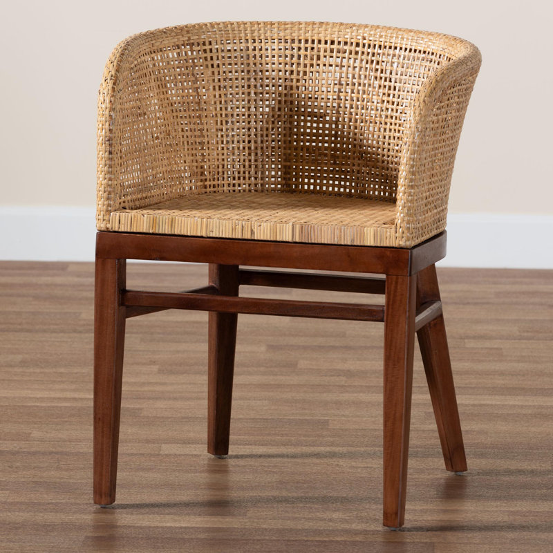 Papua Low Brown Rattan and Cane Arm Chair