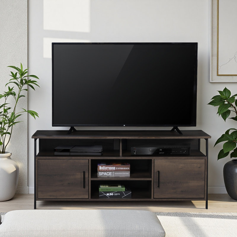 Wotton TV Stand for TVs up to 65", Brown Wood