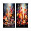 Judaism Blooms Sabbath Blessings - Judaïsme, art mural sur toile, ensemble de 2-863486188-863486185