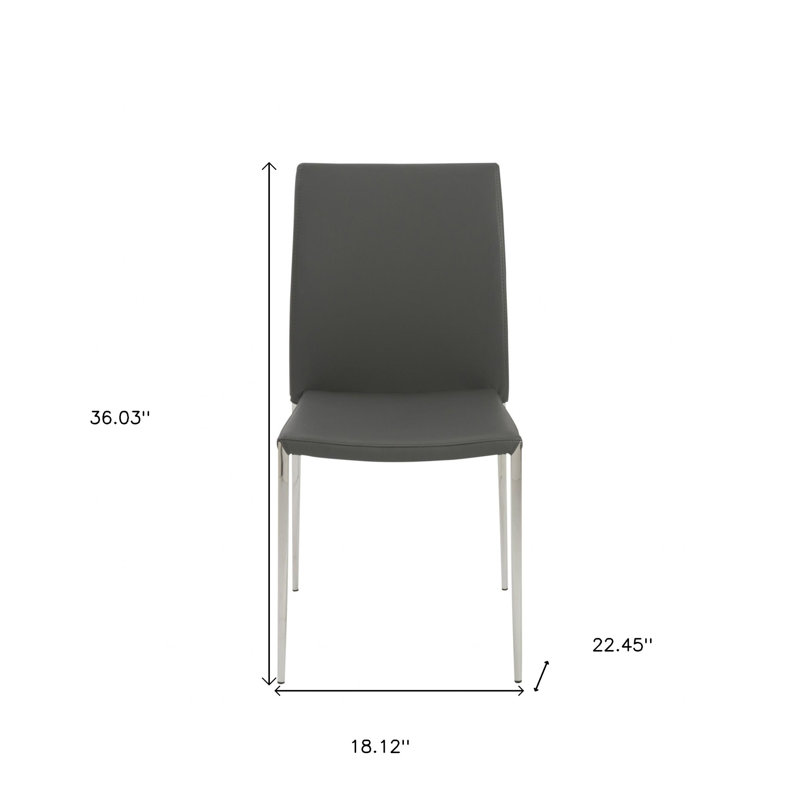 Chaise d'appoint en cuir Jemaya, Gris