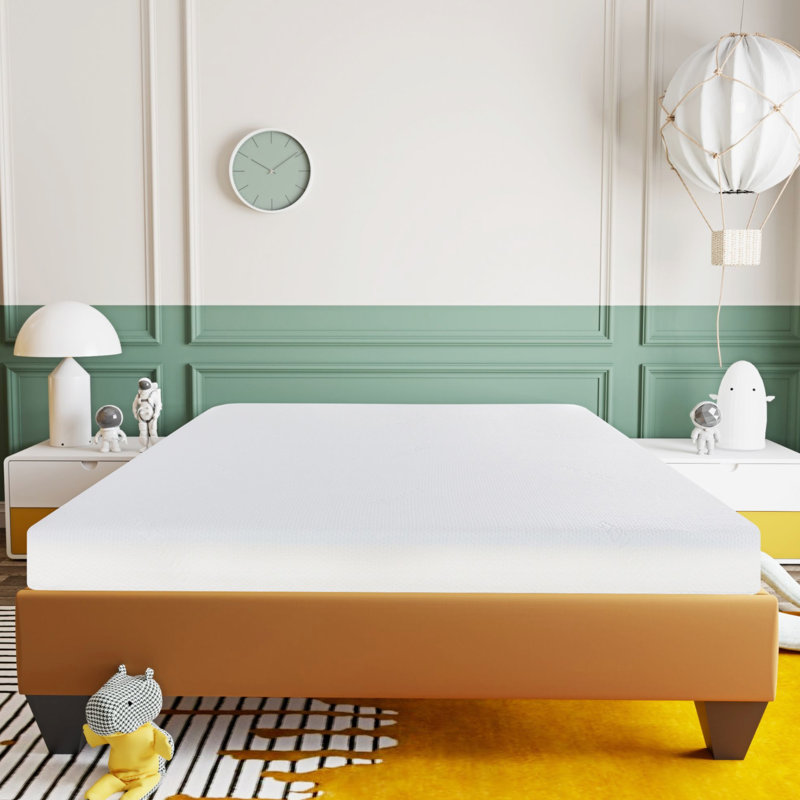 Matelas en mousse viscoélastique imprégnée de gel de taille 6 po dans une boîte, housse souple, gel pour l'équilibre de la température corporelle, couche supérieure, sommeil reposant à fermeté moyenne, coffre-fort, lit facile à installer et protection double