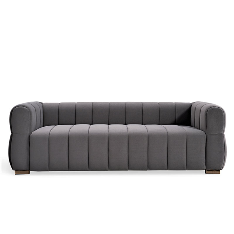 89'' Velvet Sofa, Gray