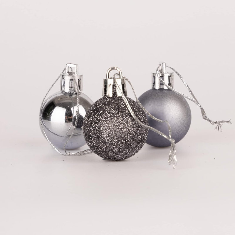 3cm Polyvinyl Chloride (PVC) Ball Ornament, Grey