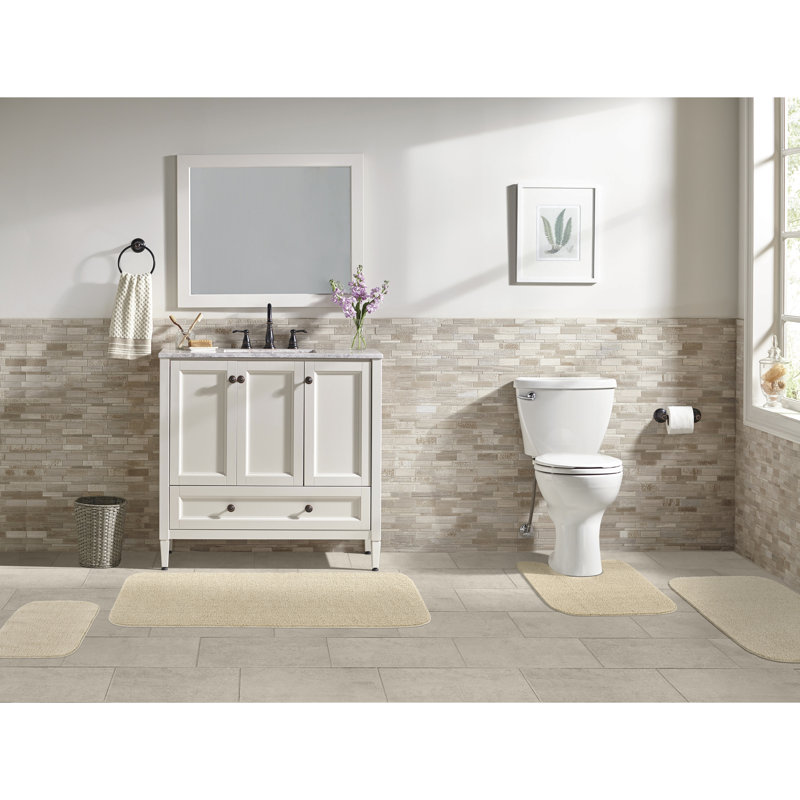 Tapis pour salle de bain Heffingen, Brun clair uni