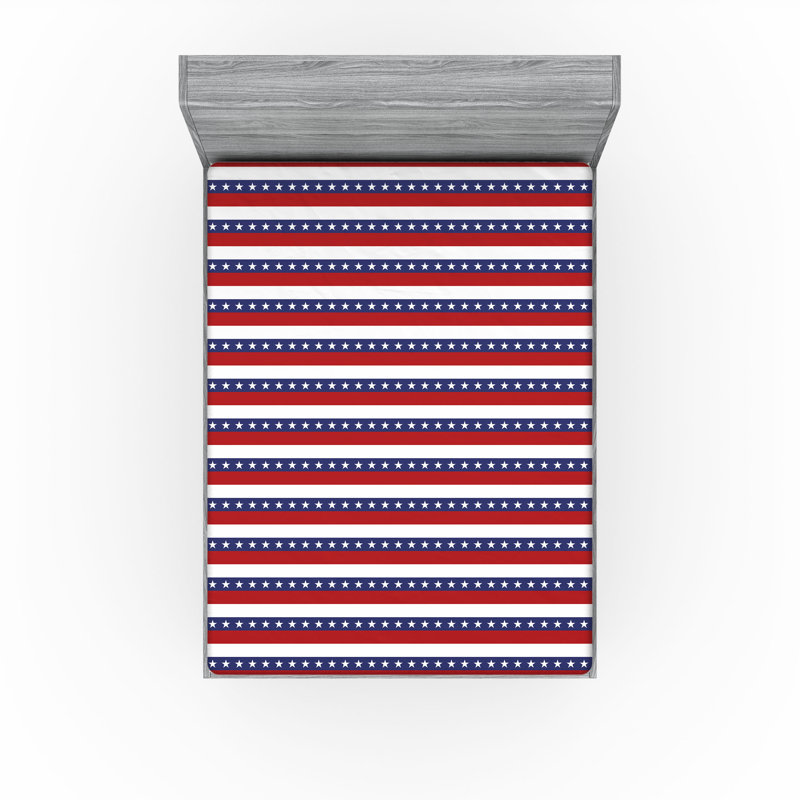Ambesonne Fitted Sheet 2-Pack, Violet/Blue/Ruby/White Striped, King Fitted Sheet