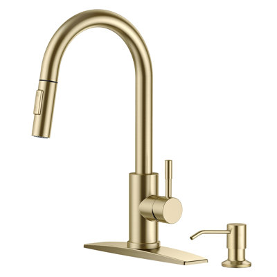 FURUISI Pull Down Kitchen Faucet with Soap Dispenser
