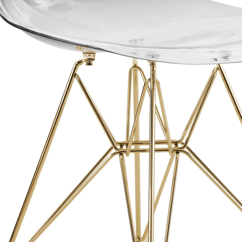 Eiffel Clear Chair With Gold Base