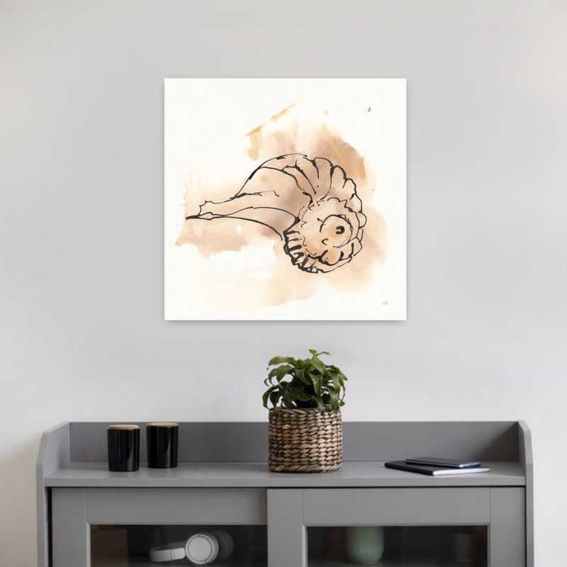 Sandy Conch II, art côtier abstrait, H 18 po x l 18 po