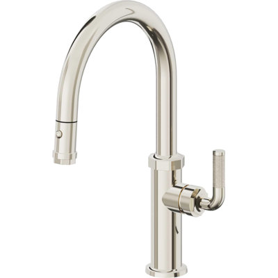 Descanso Kitchen Pull-Down Kitchen Faucet with Button Sprayer - Low Arc Spout
