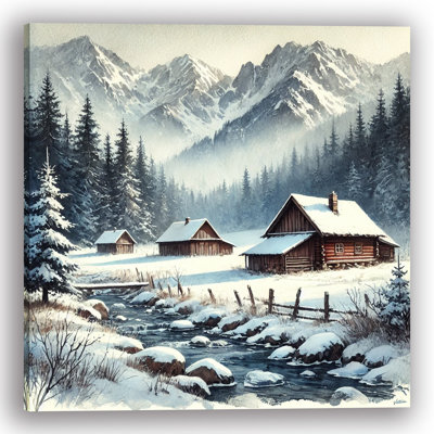 Winter Tranquility Stream Canvas Print