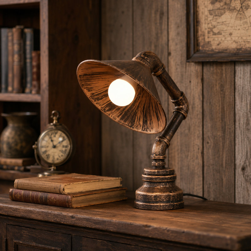 12.6" Industrial Farmhouse Table Lamp (bulb Include)