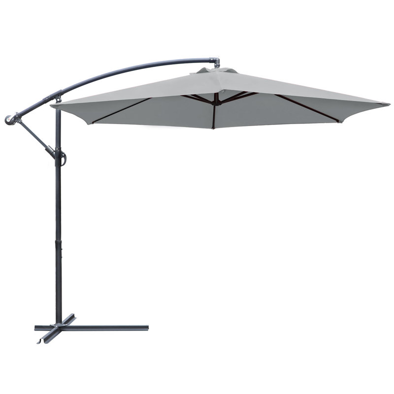 Parasol en porte-à-faux 10 pi Stuart, Gris