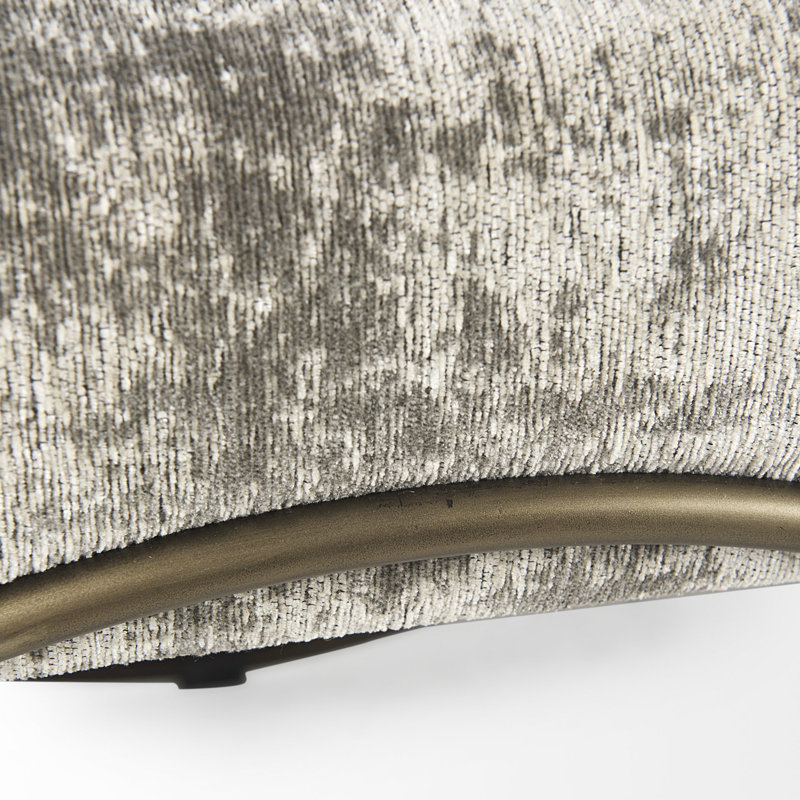 Marna Upholstered Bench, Light/Dark Gray