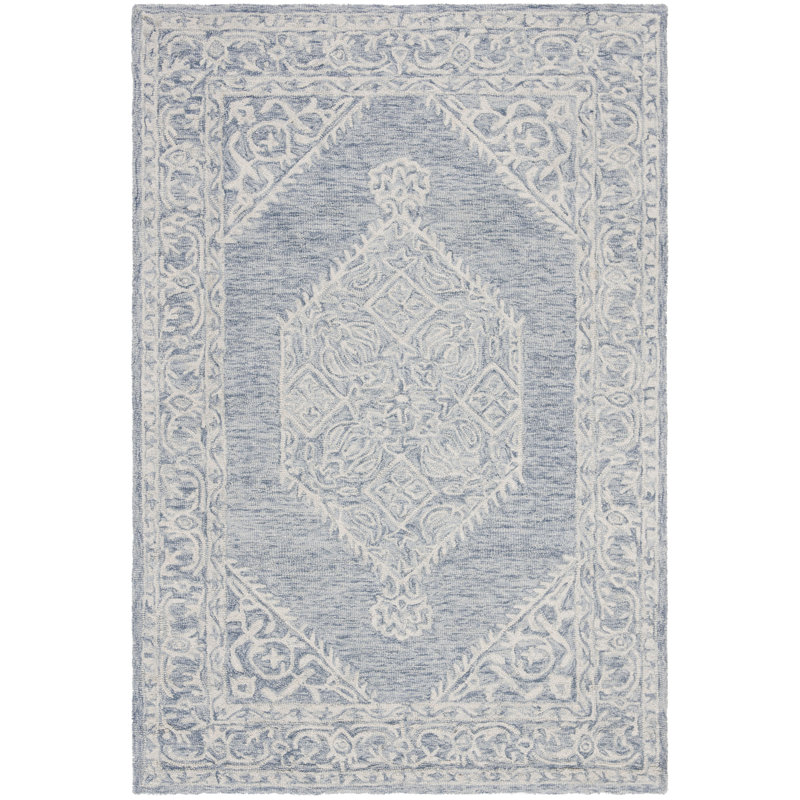 Jones Street Hand Tufted Wool/Cotton Oriental Rug in Gray, Rectangle 4' x 6'