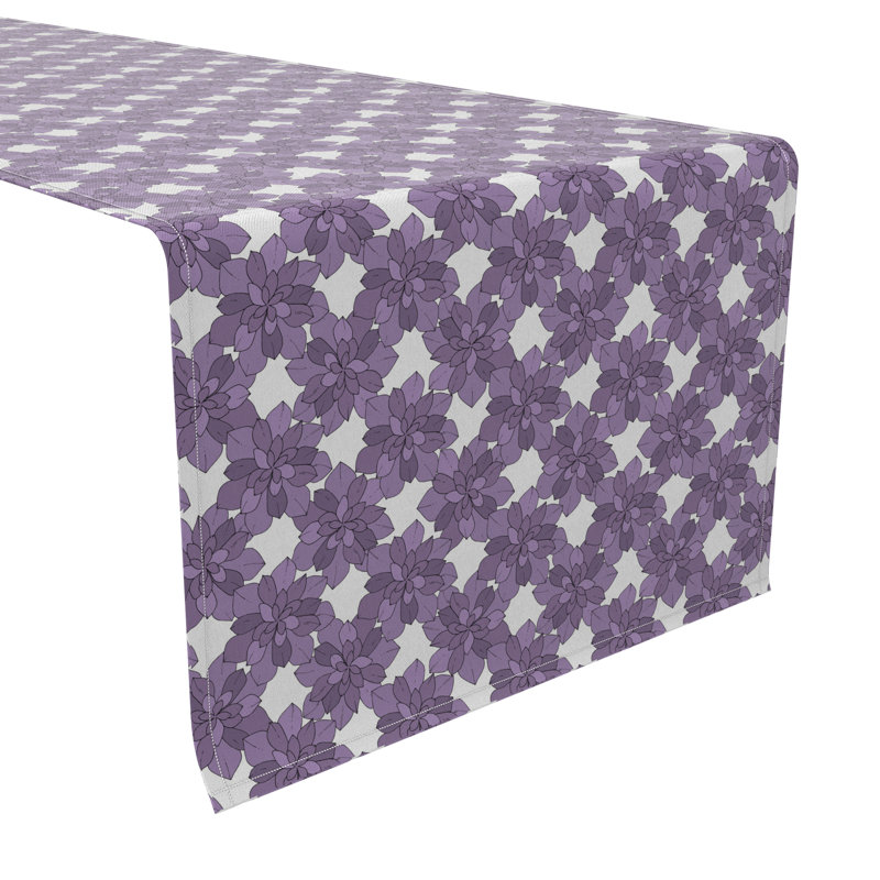 Rectangular Floral Cotton Table Runner