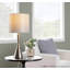 Lampe de table contemporaine 23 "en nickel brossé et lin gris Gemma de Grandview Gallery - ensemble de 2