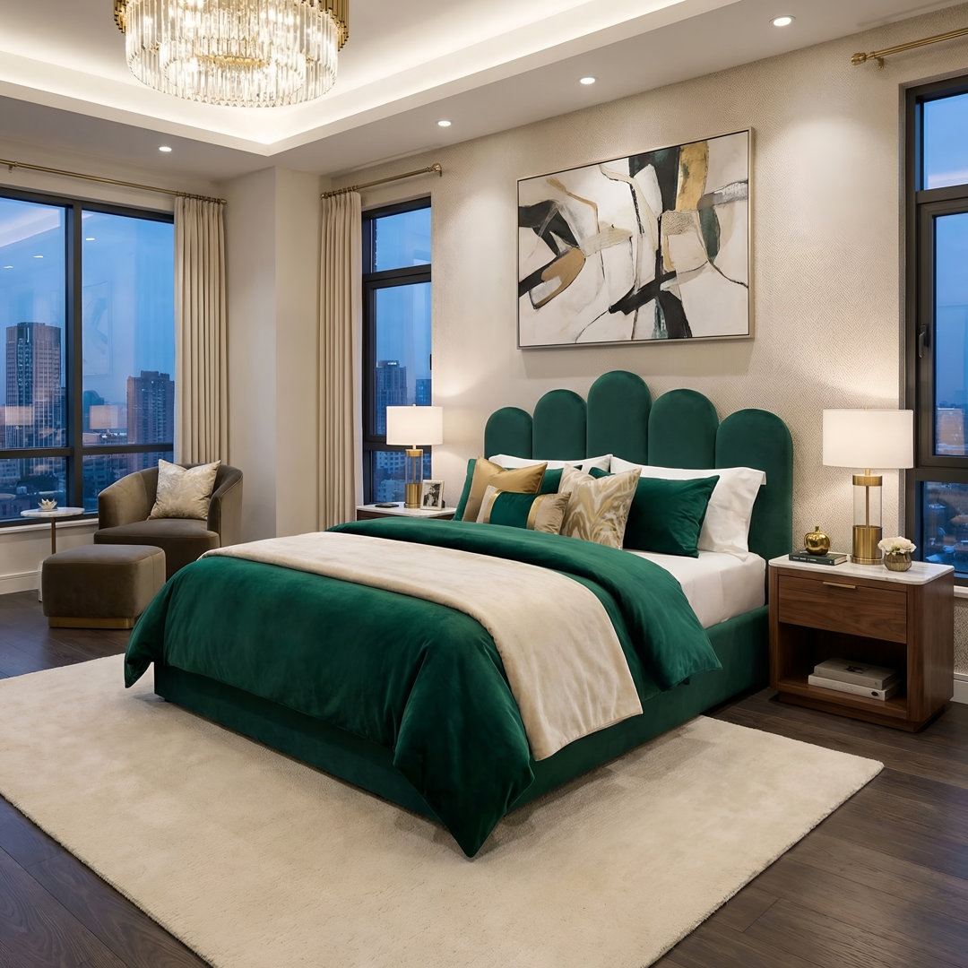 Zuhaira Stylish Velvet Upholstered Platform Bed with Hydraulic Lift-Up Storage – Full & Queen Sizes, Multiple Colors Latitude Run®