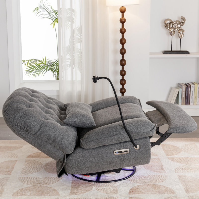 Fauteuil inclinable électrique Zynae, Velours gris