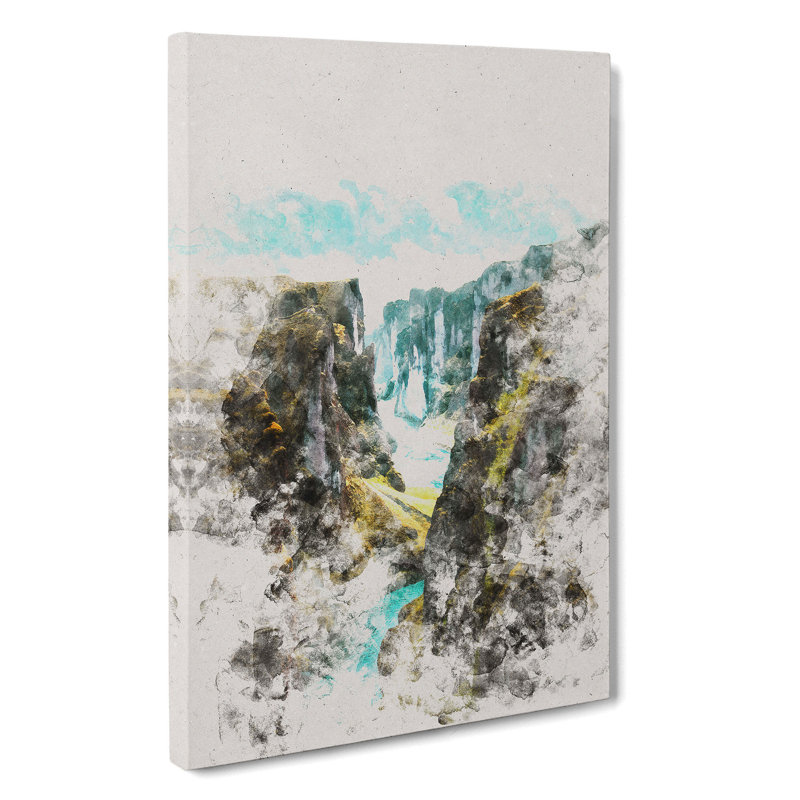Ravine Between Mountains In Iceland - Wrapped Canvas, 60cm H x 40cm W x 3cm D