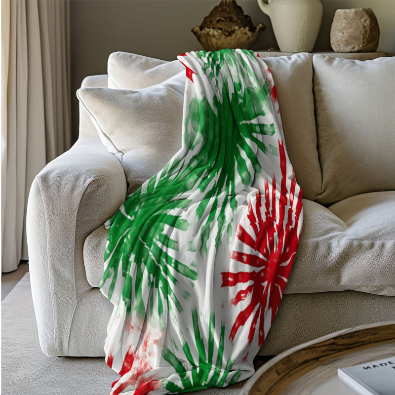 Christmas Swirls - Couverture sherpa de qualité supérieure 1 pièce, Lit simple