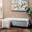 Rangement contemporain avec surpiqûres gaufrées pour le salon, style en tissu gris, 50,91 po de largeur, 20 po de profondeur, 17,18 po de hauteur, coussins et couvertures idéaux, assemblage requis avec coutures décoratives, couleur, largeur-780576864
