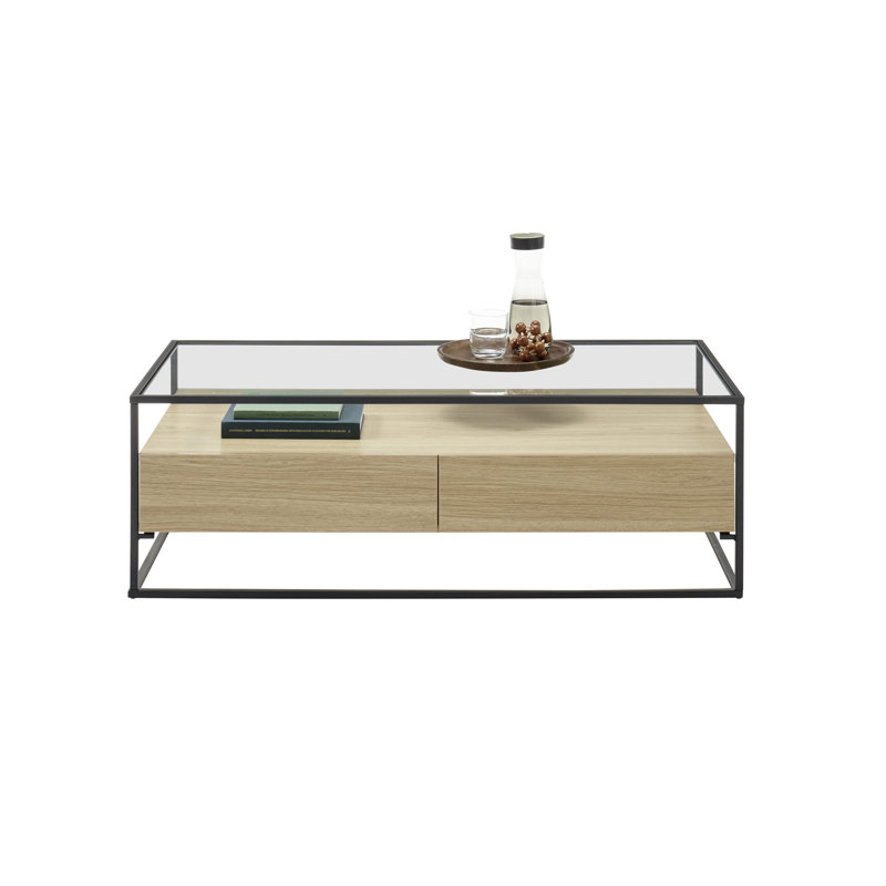 Frame Coffee Table with Storage, Brown