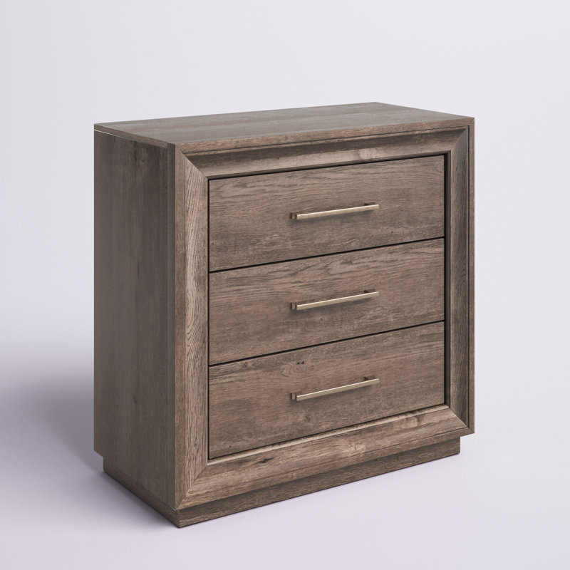 Hayle 3 Drawer Nightstand w/ Charging Station - Graystone