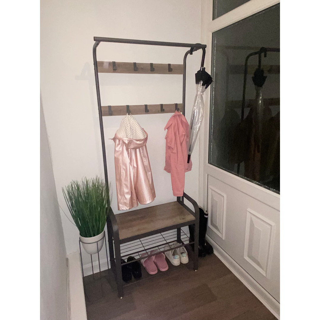 Aadilynn Steel 9 - Hook Freestanding Coat Stand Storage