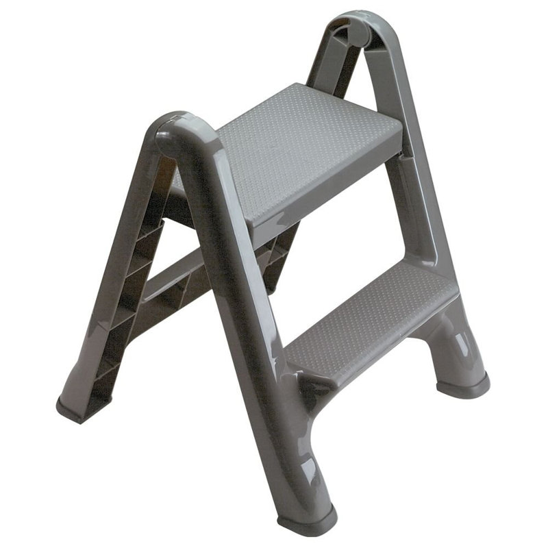 2 Step Plastic Step Stool with 300 lb. Load Capacity