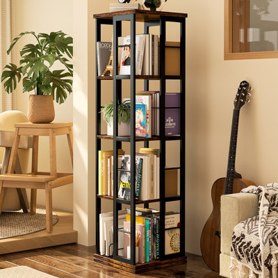 Fortis 15.8"W x 15.8"D Rotating Bookcase, Coner bookshelf by Ebern Designs
