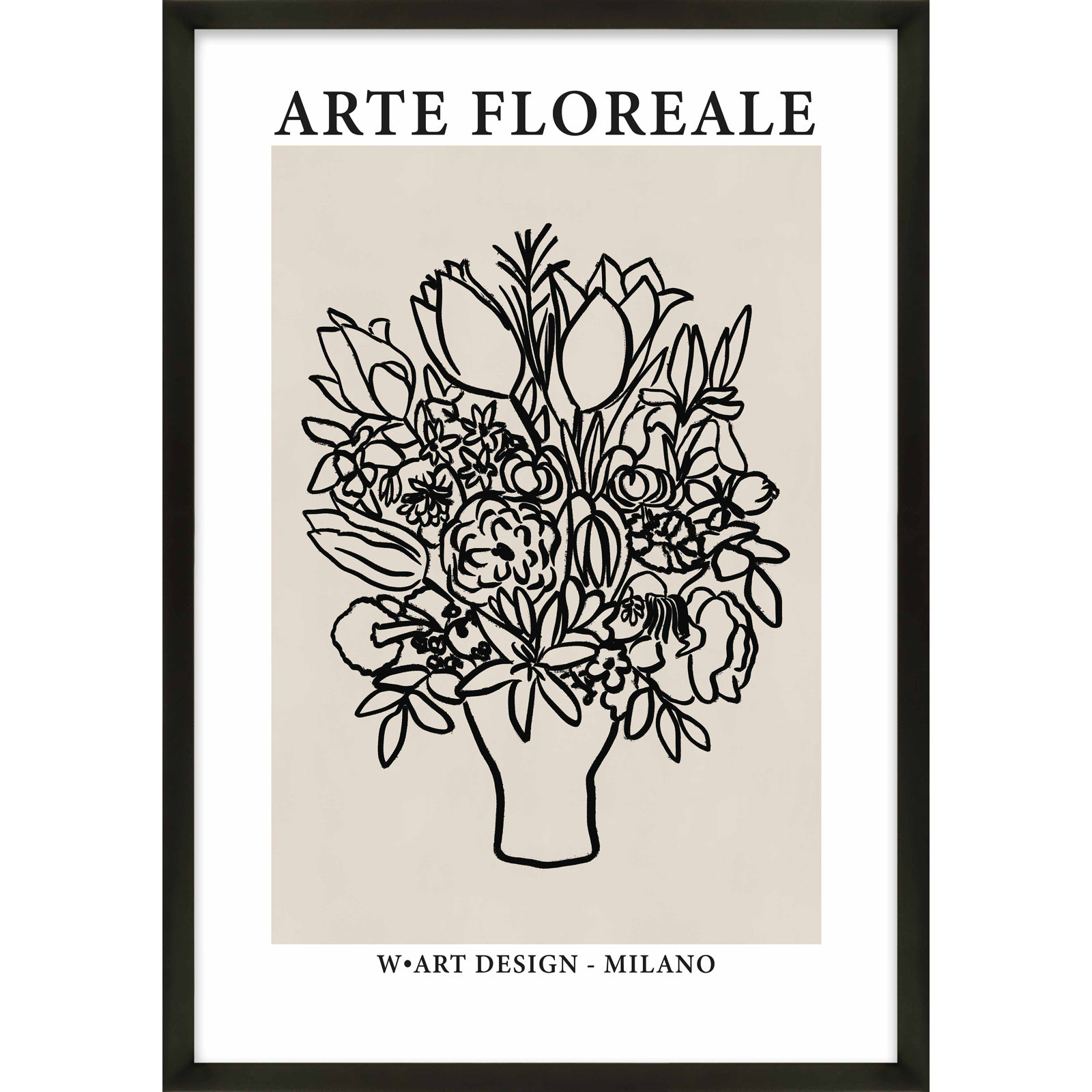 Arte Floreale 1 by Romina Gadler, Black Paper Framed, 25" H x 17.5" W