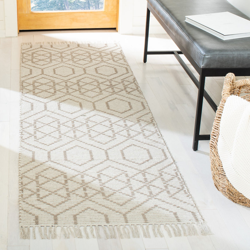 Montauk Hand Loomed Cotton Geometric Rug, Runner 2'3" x 7'