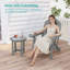 Table d'appoint ronde en bois et plastique PEHD - Table d'appoint d'extérieur durable pour patio, jardin et balcon-1642469419