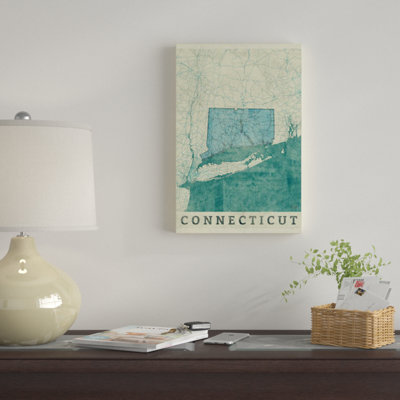 « connecticut map », impression sur toile