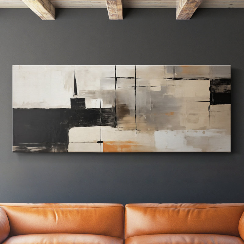 Toile tendue avec châssis abstrait Series # 3 XCVII, H 12 po x l 30 po
