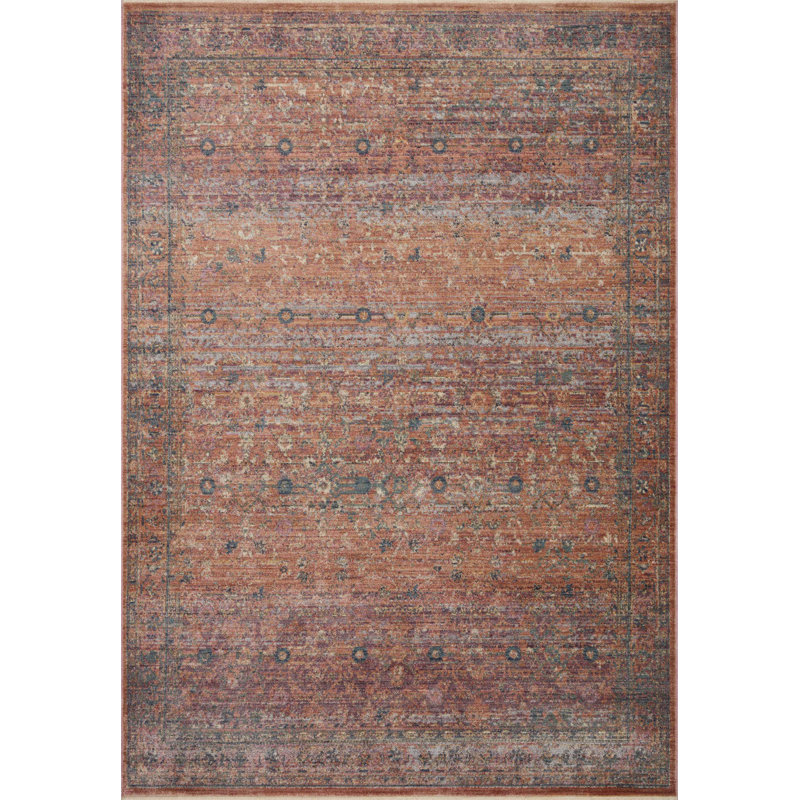 Modern Blue Rectangular Low Pile Area Rug 48"L x 31"W